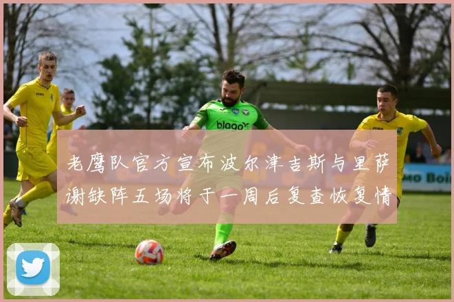 老鹰队官方宣布波尔津吉斯与里萨谢缺阵五场将于一周后复查恢复情况
